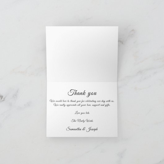 Forever Grateful Elegant Dank u bruiloft Kaart (Binnen)