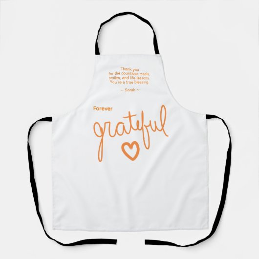 Forever Grateful Gepersonaliseerde Thanksgiving Gi Schort (Voorkant)