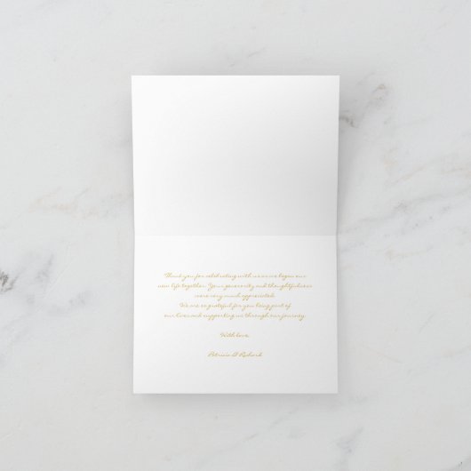 Forever Grateful Gold Foil Wedding Bedankt Foto (Binnen)