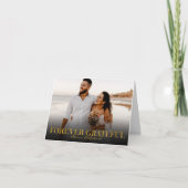 Forever Grateful Gold Foil Wedding Bedankt Foto (Voorkant)