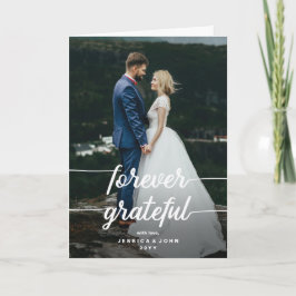 Forever Grateful Rustic 2 foto bruiloft Bedankt Kaart