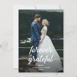 Forever Grateful Rustic Script 2 Fotobruiloft Bedankkaart