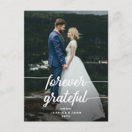 Forever Grateful Script Fotobruiloft Bedankt Briefkaart