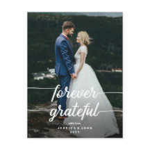 Forever Grateful Script Fotobruiloft Bedankt