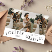 Forever Grateful White Wedding Multi Photo  Bedankkaart