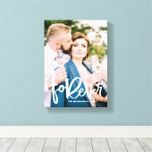Forever Hand Lettered | Trouwfoto Canvas Afdruk (Insitu (Houten vloer))