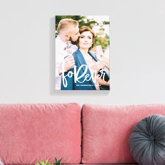 Forever Hand Lettered | Trouwfoto Canvas Afdruk (Insitu (Woonkamer))