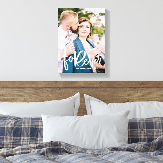 Forever Hand Lettered | Trouwfoto Canvas Afdruk (Insitu (Slaapkamer))