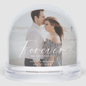 Forever has a nice ring Photo Engagement Modern  Sneeuwbol (Achterkant)