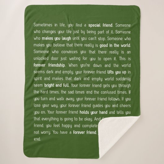 Forever has no end sherpa deken (Voorkant)