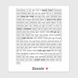 Forever has no end sticker