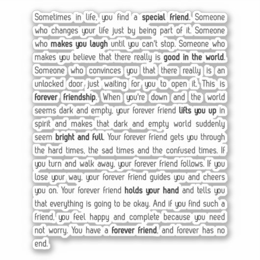 Forever has no end sticker (Voorkant)