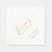 Forever Hearts | Elegante Gouden Script Herdenking Servet (Voorkant)