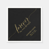 Forever Hearts | Elegante Gouden Script Herdenking Servet (Voorkant)