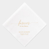 Forever Hearts | Elégante Script Herdenkings Funer Folie Servetten (Rechts)