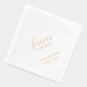 Forever Hearts | Elégante Script Herdenkings Funer Folie Servetten (Links)