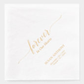 Forever Hearts | Elégante Script Herdenkings Funer Folie Servetten (Voorkant)