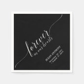 Forever Hearts | Elegante Script Herdenkings Funer Servet (Voorkant)