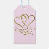 Forever Hearts Gold op Roze Cadeaulabel (Voorkant)