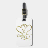 Forever Hearts Gold op White Bagagelabel (Voorkant verticaal)