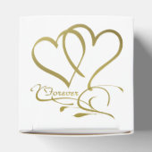 Forever Hearts Gold op White Bedankdoosjes (Bovenkant)