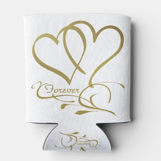 Forever Hearts Gold op White Blikjeskoeler (Achterkant)