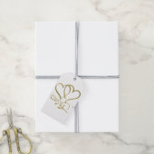 Forever Hearts Gold op White Cadeaulabel (Met Touw)