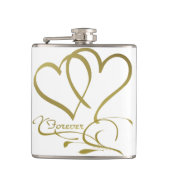 Forever Hearts Gold op White Heupfles (Voorkant)