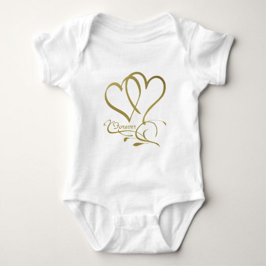 Forever Hearts Gold op White T-shirt (Voorkant)