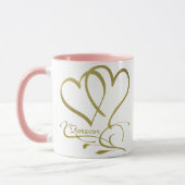 Forever Hearts Goud op Wit Mok (Links)