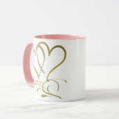 Forever Hearts Goud op Wit Mok (Voorkant links)