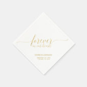 Forever Hearts | Memorial Elegant Gold Script Servet (Hoek)