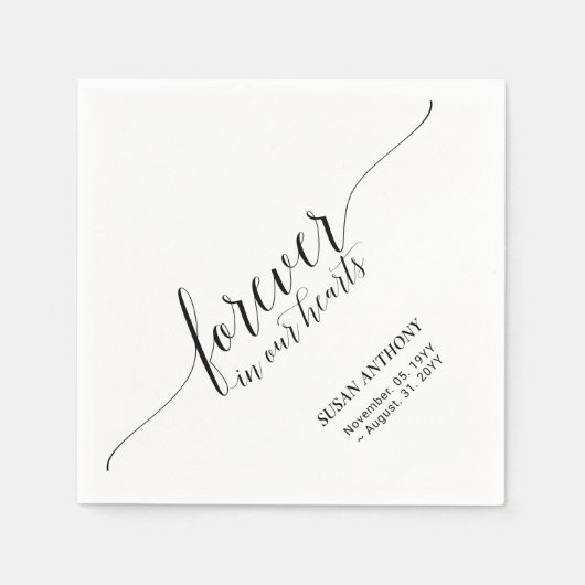 Forever Hearts | Memorial Funeral van Elegant Scri Servet (Voorkant)