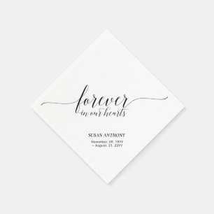 Forever Hearts   Memorial Funeral van Elegant Scri Servet