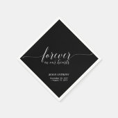 Forever Hearts | Memorial N van Elegant Script Servet (Hoek)