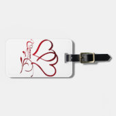 Forever Hearts Red op White Bagagelabel (Voorkant horizontaal)
