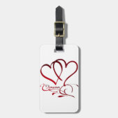Forever Hearts Red op White Bagagelabel (Voorkant verticaal)