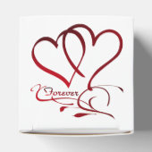 Forever Hearts Red op White Bedankdoosjes (Bovenkant)