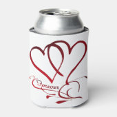 Forever Hearts Red op White Blikjeskoeler (Blikje Voorkant)