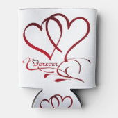 Forever Hearts Red op White Blikjeskoeler (Voorkant)