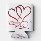 Forever Hearts Red op White Blikjeskoeler (Achterkant)