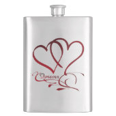 Forever Hearts Red op White Heupfles (Voorkant)