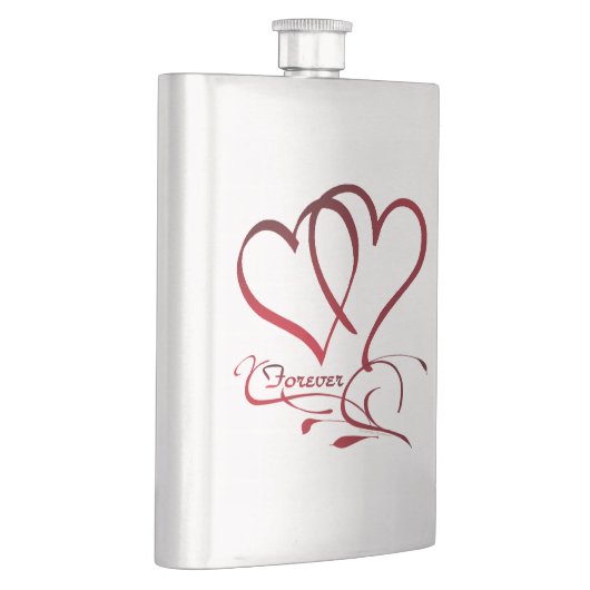 Forever Hearts Red op White Heupfles (Rechts)