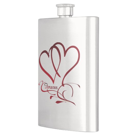 Forever Hearts Red op White Heupfles (Links)