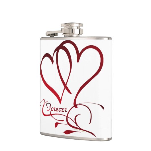 Forever Hearts Red op White Heupfles (Links)