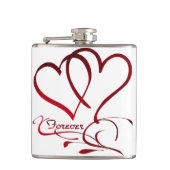 Forever Hearts Red op White Heupfles (Voorkant)