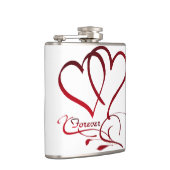 Forever Hearts Red op White Heupfles (Rechts)