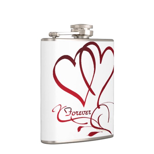 Forever Hearts Red op White Heupfles (Rechts)