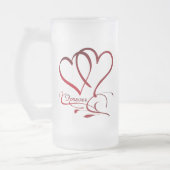 Forever Hearts Red op White Matglas Bierpul (Links)