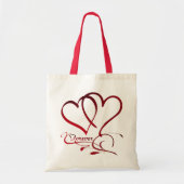 Forever Hearts Red op White Tote Bag (Voorkant)